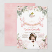 Schattige Meisje Bijbel Eerste Heilige Communie Ro Kaart (Voorkant / Achterkant)