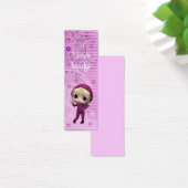 Schattige Meisje Bladwijzer Ontwerp Mini Visitekaartjes (Bureau)