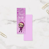 Schattige Meisje Bladwijzer Ontwerp Mini Visitekaartjes (Kantoor)