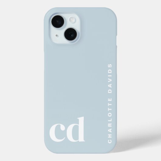 Schattige Meisje Blauw Monogram Case-Mate iPhone Case (Achterkant)