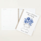 Schattige  meisje blauw waterverf rozen-Floral Planner (Display)