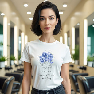 Schattige  meisje blauw waterverf rozen-Floral T-shirt
