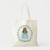 Schattige Meisje Blauwe Prinses Tote Bag (Voorkant)