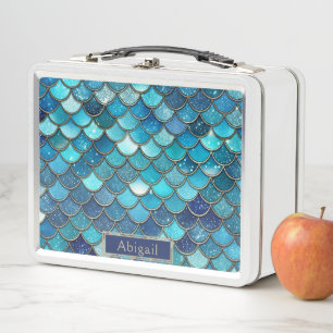 Schattige Meisje Blauwgroen Blauw Goud Zeemeermin