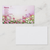 Schattige Meisje Bloemen Mode Fine Visitekaartje (Voorkant / Achterkant)