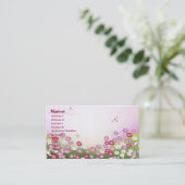 Schattige Meisje Bloemen Mode Fine Visitekaartje (Staand voorkant)