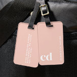 Schattige Meisje Blush Roze Monogram Bagagelabel<br><div class="desc">Reis in stijl met deze leuke bagagelabels! Onze gepersonaliseerde bagagelabels voegen een aangepast tintje toe aan elke reis, waardoor ze het perfecte reisaccessoire zijn. Deze blush roze, girly labels zijn ideaal kerstcadeau ideeën voor tienermeisjes of vrouwen die houden van leuke bagagelabels reizen essentials. Geweldig voor kerstcadeaus, deze aangepaste bagagelabels maken...</div>