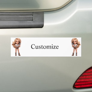 Schattige Meisje Bonita Chica Thunder_Cove Bumpersticker