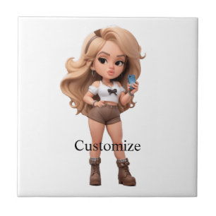 Schattige Meisje Bonita Chica Thunder_Cove Tegeltje