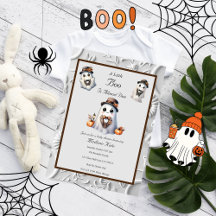 Schattige meisje Boo Halloween Baby shower