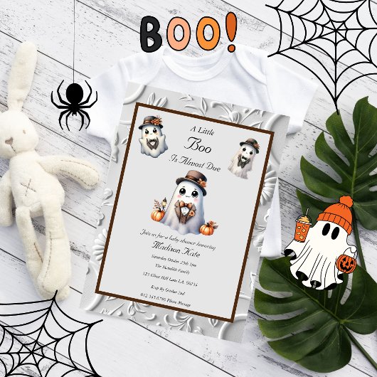 Schattige meisje Boo Halloween Baby shower Kaart