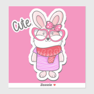 Schattige Meisje Bunny Sticker