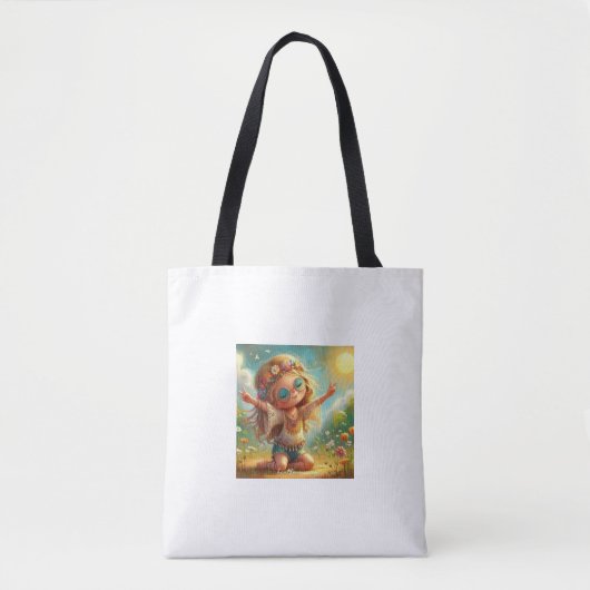 Schattige meisje Canvas tas (Voorkant)