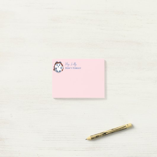Schattige Meisje Cartoon Grappig Gezegde Blush Pin Post-it® Notes (Op bureau)