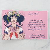 Schattige Meisje Cartoon Selfie Meisje Camera Verj Kaart (Binnen)