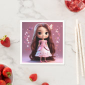 Schattige meisje Cartoon weefsel papier Servet (Insitu)