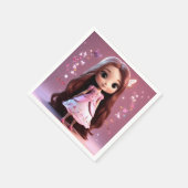 Schattige meisje Cartoon weefsel papier Servet (Hoek)