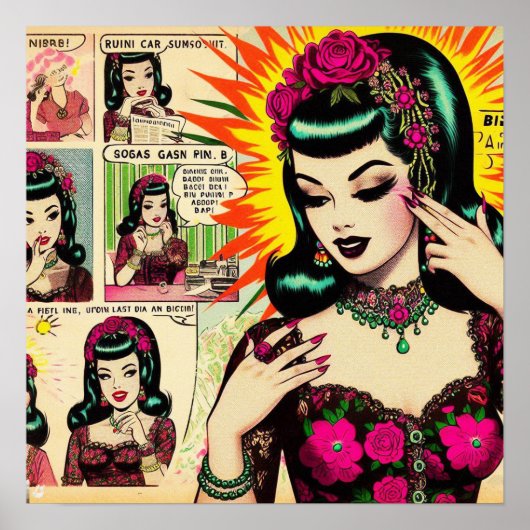  Schattige Meisje Comics Poster (Voorkant)