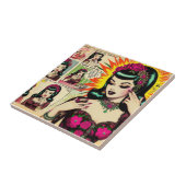  Schattige Meisje Comics Tegeltje (Zijkant)