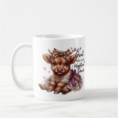Schattige meisje dat houdt van Highland Koeien Bow Koffiemok (Links)