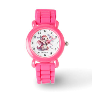Schattige Meisje Dragon Voeg naam toe Horloge