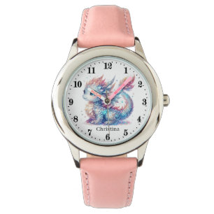 Schattige Meisje Dragon Voeg naam toe Horloge