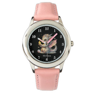 Schattige Meisje Dragon Voeg naam toe Horloge