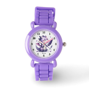 Schattige Meisje Dragon Voeg naam toe Horloge