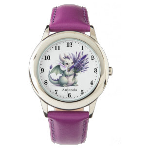 Schattige Meisje Dragon Voeg naam toe Horloge