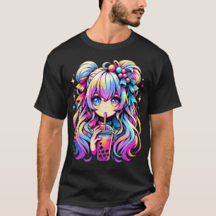 Schattige Meisje Drink Bubble Tea Funny Lover Kawa T-shirt