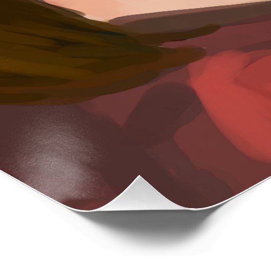 Schattige Meisje Eenvoudige Achtergrond Handgeteke Perfect Poster (Hoek)