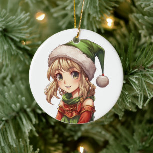 Schattige Meisje Elf Keramisch Ornament