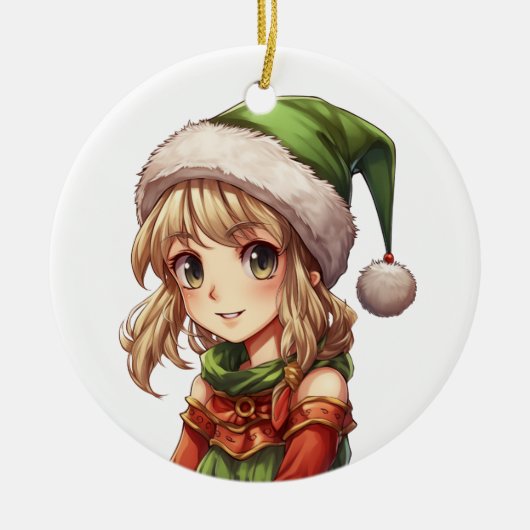 Schattige Meisje Elf Keramisch Ornament (Voorkant)
