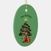 Schattige Meisje Elfboom Vakantie Gepersonaliseerd Keramisch Ornament (Rechts)