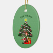 Schattige Meisje Elfboom Vakantie Gepersonaliseerd Keramisch Ornament (Links)
