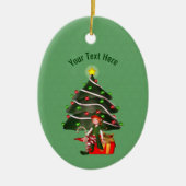 Schattige Meisje Elfboom Vakantie Gepersonaliseerd Keramisch Ornament (Voorkant)