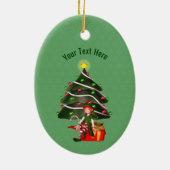 Schattige Meisje Elfboom Vakantie Gepersonaliseerd Keramisch Ornament (Achterkant)