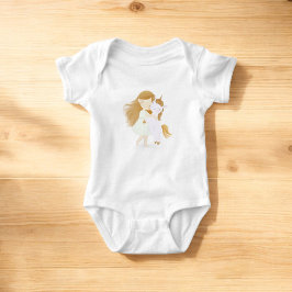 Schattige meisje en eenhoorn romper