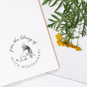 Schattige Meisje en Hond Custom Library Boeken Rubberstempel