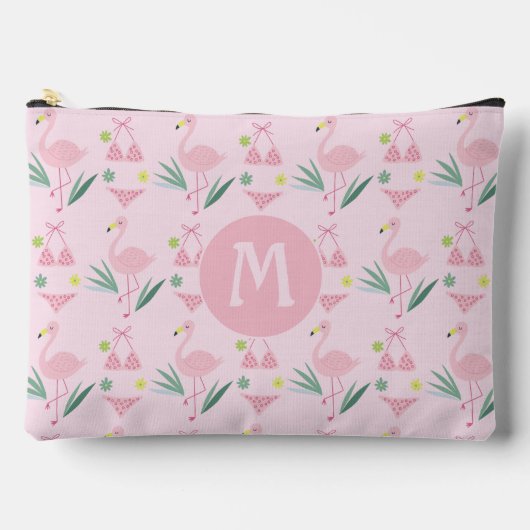 Schattige Meisje Flamingo en Bikini Roze Monogram Etui (Voorkant)