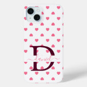 Schattige Meisje Gepersonaliseerd Monogram Roze Ha Case-Mate iPhone Case (Achterkant)