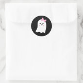 Schattige Meisje Ghost Ronde Sticker (Tas)