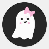 Schattige Meisje Ghost Ronde Sticker (Voorkant)