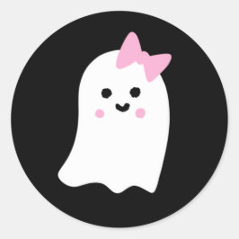 Schattige Meisje Ghost Ronde Sticker