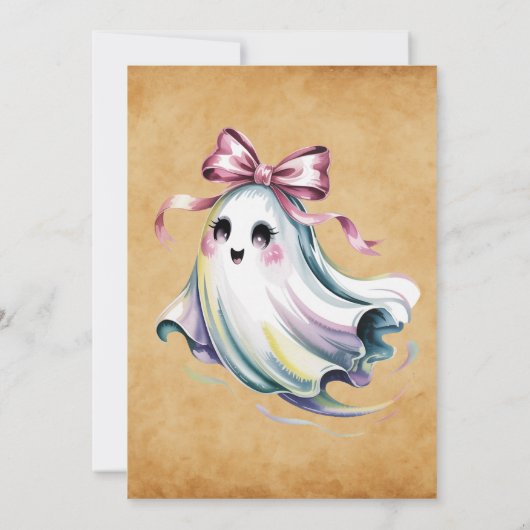 Schattige Meisje Ghost Verjaardag Mash Kaart (Achterkant)