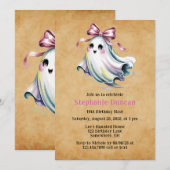 Schattige Meisje Ghost Verjaardag Mash Kaart (Voorkant / Achterkant)