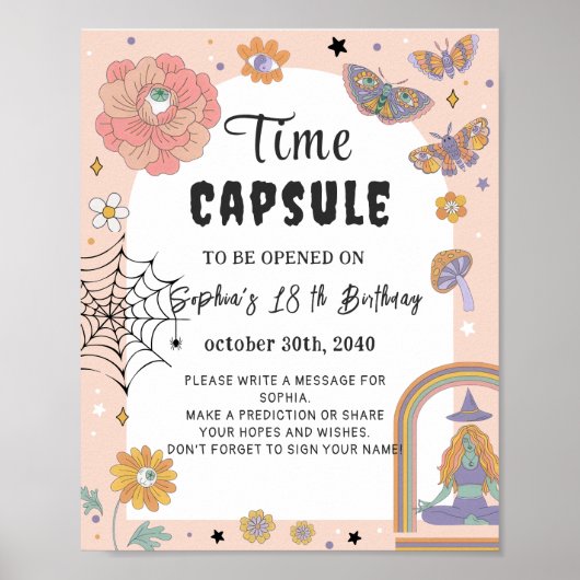 Schattige Meisje Ghost Verjaardag Tijd Capsule Tek Poster (Voorkant)