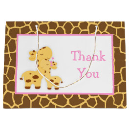 Schattige Meisje Giraffe Baby shower Dank u Groot Cadeauzakje