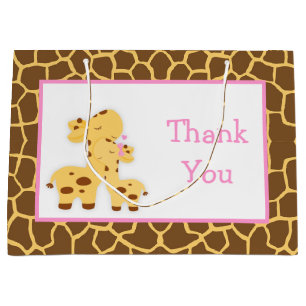 Schattige Meisje Giraffe Baby shower Dank u Groot Cadeauzakje
