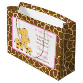 Schattige Meisje Giraffe Baby shower Dank u Groot Cadeauzakje (Achterkant Gekanteld)